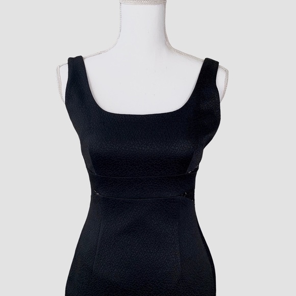 DAVID MEISTER BLACK BODYCON SLEEVELESS EVENING DRESS - Picture 2 of 16